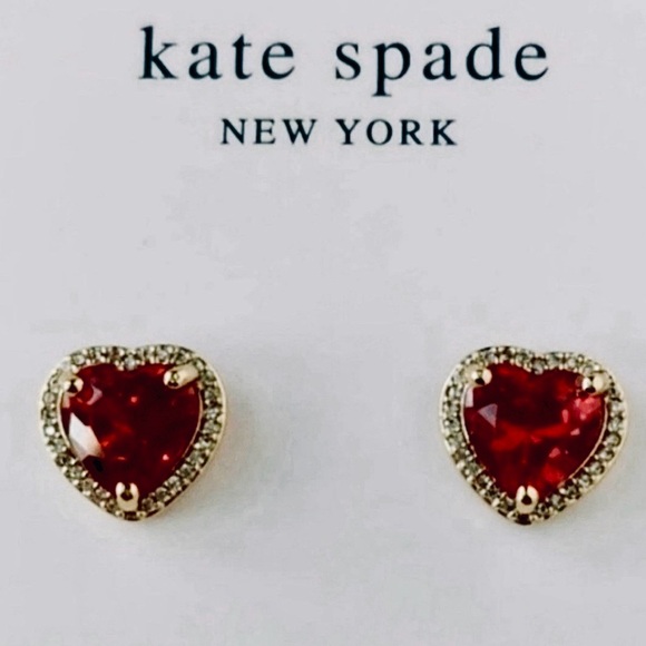 NWT Kate Spade Ruby Red CZ Earrings - Picture 2 of 4